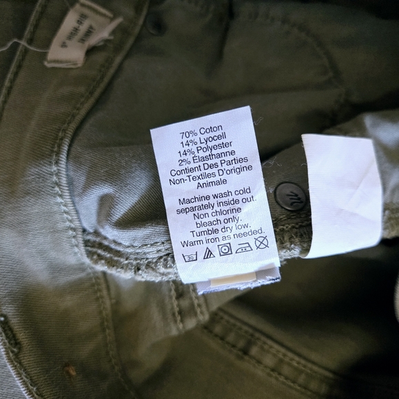 Madewell 9" High Rise Skinny Jeans Women's Olive Green Raw Hem Stretch Size 28 - Picture 13 of 13